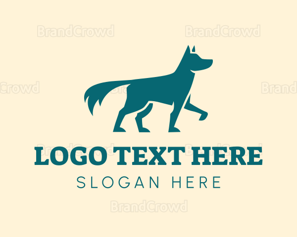 Dog Silhouette Pointing Logo