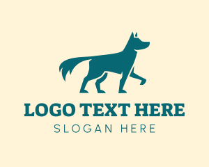 Pet Sitting - Dog Silhouette Pointing logo design