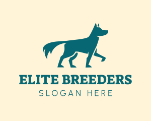 Dog Silhouette Pointing logo design