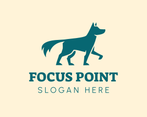 Dog Silhouette Pointing logo design