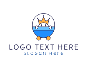 Stroller - Crown Cute Boy logo design