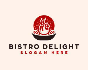 Flame Grill BBQ logo design