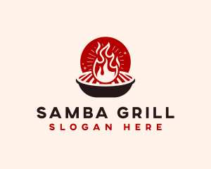 Flame Grill BBQ logo design