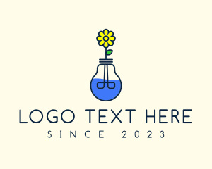 Renewable Energy - Flower Bulb Vase logo design