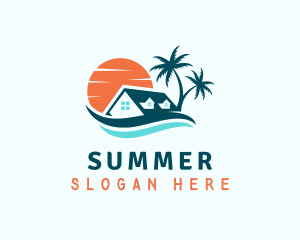 Beach Home Sunset logo design