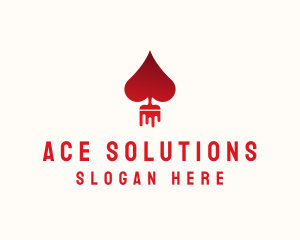 Ace - Poker Heart Paint logo design