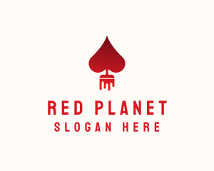 Poker Heart Paint  logo design