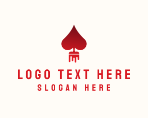 Casino - Poker Heart Paint logo design