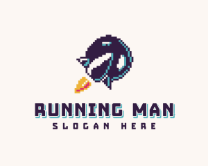 Pixel - Pixelated Rocket Spaceship logo design