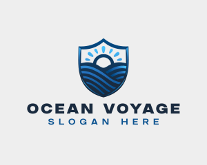 Shield Ocean Sunrise logo design