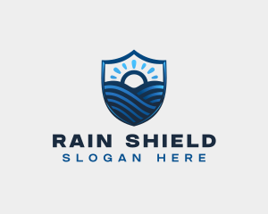 Shield Ocean Sunrise logo design