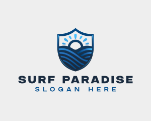 Shield Ocean Sunrise logo design