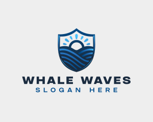 Shield Ocean Sunrise logo design