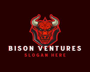 Bull Shield Horns logo design