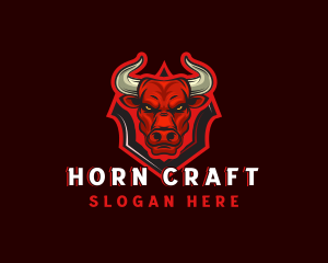 Bull Shield Horns logo design