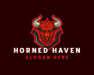 Bull Shield Horns logo design