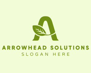 Green Leaf Letter A  logo design