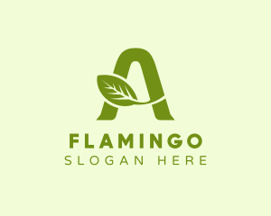 Landscaping - Green Leaf Letter A logo design