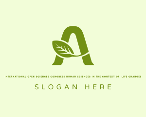 Produce - Green Leaf Letter A logo design