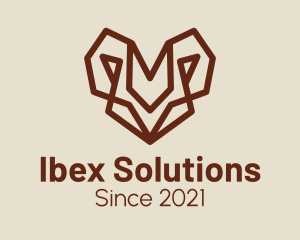 Ibex - Minimalist Goat Head logo design
