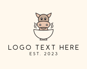 Cattle - Cow Beef Soup logo design