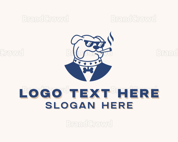 Smoking Bulldog Pet Shop Logo