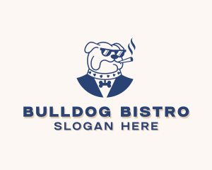 Smoking Bulldog Pet Shop logo design