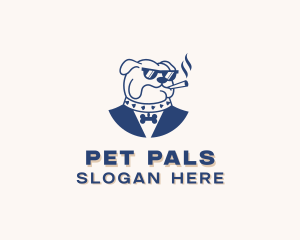 Smoking Bulldog Pet Shop logo design