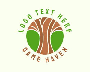 Woods - Green Nature Tree logo design