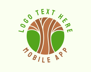Trunk - Green Nature Tree logo design
