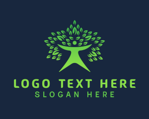 Organic - Green Leaf Tree Human logo design