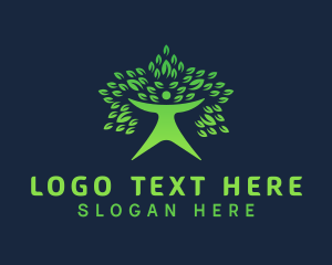 Leaves - Green Leaf Tree Human logo design