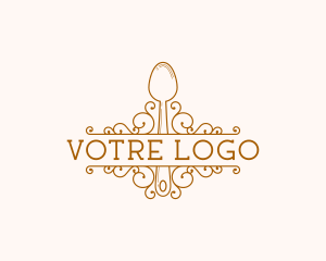 Orange Spoon - Fancy Gourmet Restaurant logo design