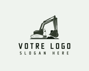 Industrial Backhoe Excavator Logo