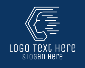 White - Fast Person Outline logo design