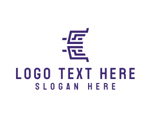 Letter E - Maze Letter E logo design