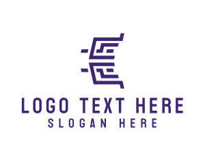 Maori - Maze Tech Esport Letter E logo design