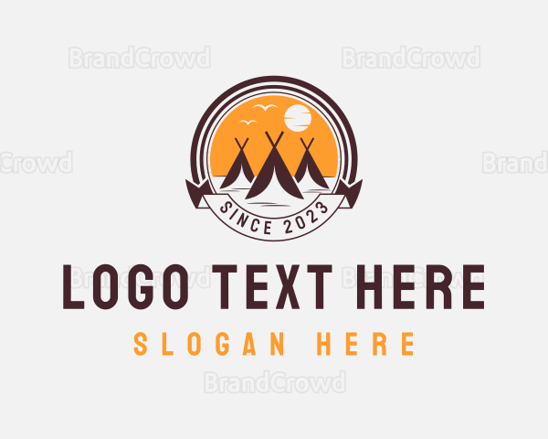 Outdoor Tent Sunset Logo