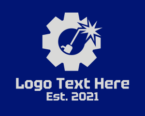 Gray - Welding Industrial Cog logo design