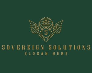 Sovereign - Lions Head Crest logo design