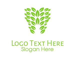 Organic - Green Leaf Tooth logo design