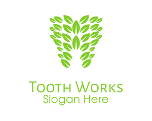 Tooth - Green Leaf Tooth logo design