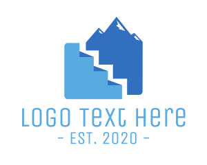 Landform - Mountain Peak Stairs logo design