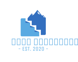Mountaineering - Mountain Peak Stairs logo design