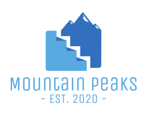 Himalayas - Mountain Peak Stairs logo design