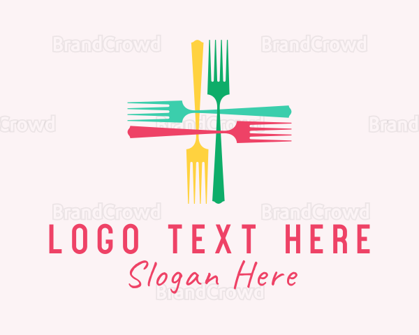 Meal Fork Cross Logo