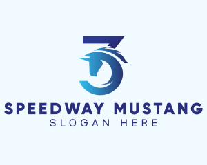 Mustang - Horse Horn Stallion logo design