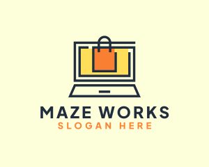 Online Market Bag logo design