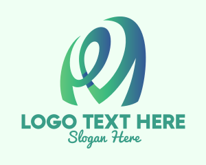 Event Space - Green Organic Letter M logo design