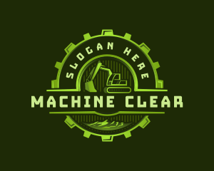 Excavator Machinery Mountain Logo